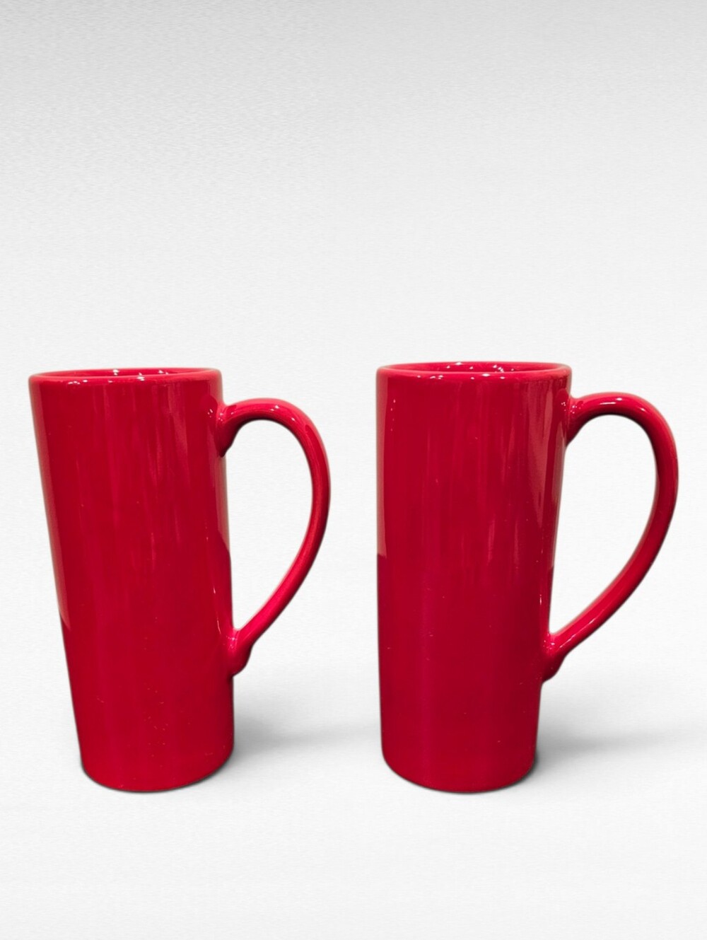 Food Network Mugs Tall Red Skinny Set of 2